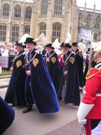 Knights Companion in the procession to St George's Chapel for the Garter Service